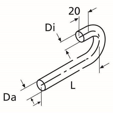 Webasto ET Formschlauch D20 180 Grad L=190 1322473A