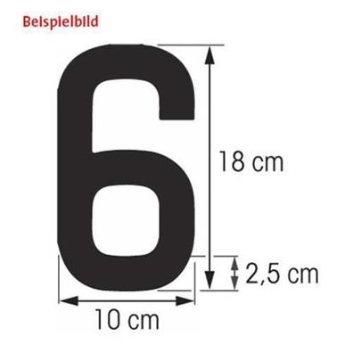 Plastimo Zahl 8, 18 cm, schwarz, RIB 36411