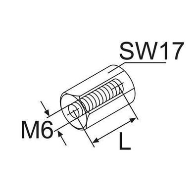 Webasto Distanzmutter, M6x40, Stahl verzinkt 1319517A