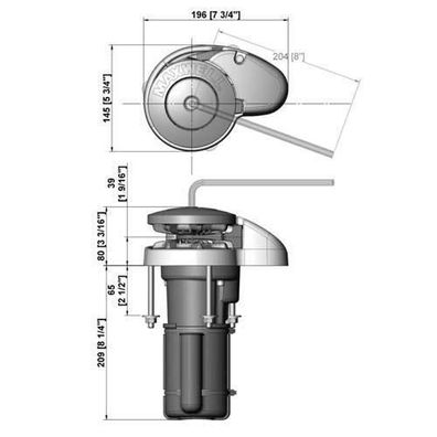 Maxwell verti. Ankerwinde ohne Spill RC6, 12V P102569