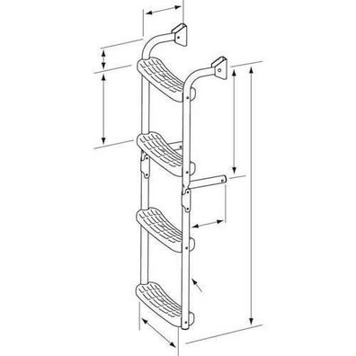 Plastimo INOX LEITER Klappbar 2 + 3 STUFEN GRAU 90D 55702