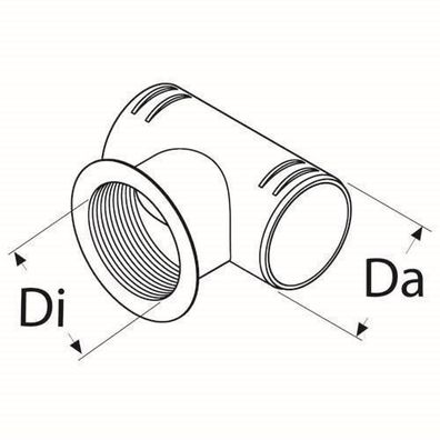 Webasto T-Stueck D90-60-90 mit Gewinde fuer Ausst 1320475A