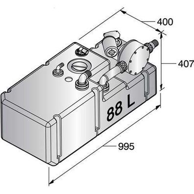 Vetus Schmutzwassertanksystem 88l/12V WWS8812B