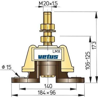 Vetus flexibles Motorlager Typ LMX500 LMX500