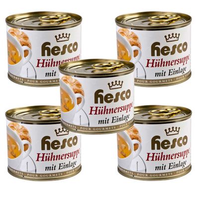 Hesco klare Hühnersuppe mit Einlage Verzehrfertig 5 Dosen 1060ml