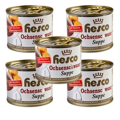 Hesco gebundene Ochsenschwanzsuppe mit Champignons 5 Dosen 1060ml