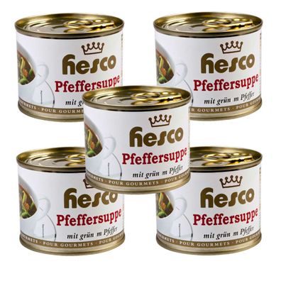 Hesco Pfeffersuppe Madagaskar mit grünem Pfeffer scharf 5 Dosen 1060ml