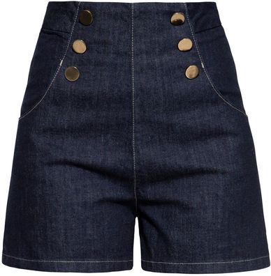 Queen Kerosin Denim Marlene Shorts QKU23005 Denim