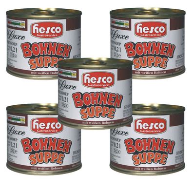 Hesco Serbische Bohnensuppe De Luxe mit weißen Bohnen 5 Dosen 1060ml