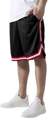 Urban Classics Shorts Stripes Mesh Shorts Blackredwhite