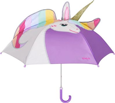 Playshoes Kinder Regenschirm Einhorn Flieder