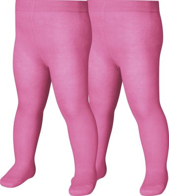 Playshoes Kinder Strumpfhose Uni Doppelpack Pink