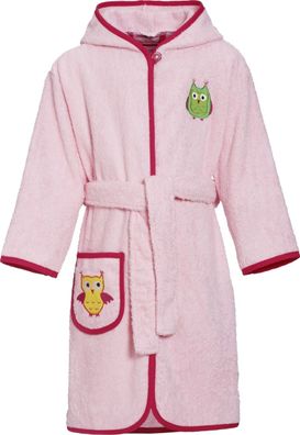 Playshoes Kinder Frottee-Bademantel Eule Rosa