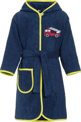 Playshoes Kinder Frottee-Bademantel Feuerwehr Marine