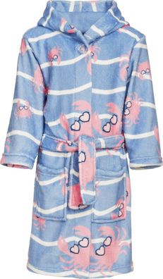 Playshoes Kinder Fleece-Bademantel Krebs Blau/Pink