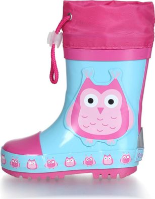 Playshoes Kinder Gummistiefel Eulen Türkis