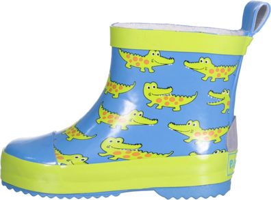 Playshoes Kinder Gummistiefel Halbschaft Krokodil Blau