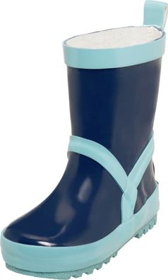 Playshoes Kinder Gummistiefel Uni Marine/Hellblau