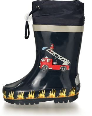 Playshoes Kinder Gummistiefel Feuerwehr Marine