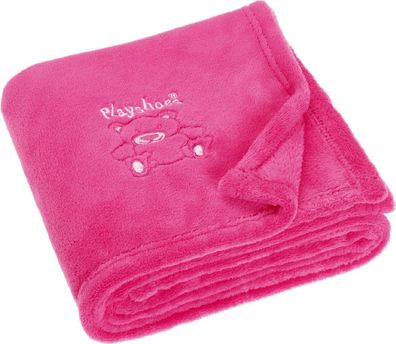 Playshoes Kinder Fleece-Decke Bär Pink