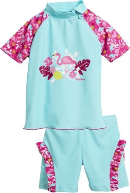 Playshoes Kinder UV-Schutz Bade-Set Flamingo Türkis