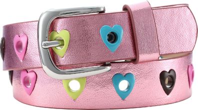 Playshoes Kinder PU-Gürtel Herzchen Pink