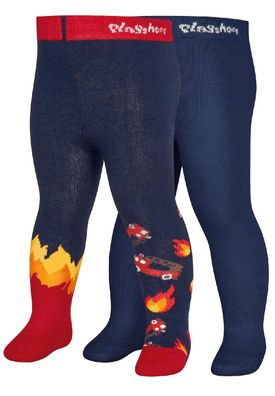 Playshoes Kinder Strumpfhose Feuerwehr (2er Set) Marine