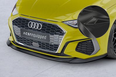 CSR Cup-Spoilerlippe mit ABE für Audi A3 8Y S-Line / S3 8Y CSL483-C Carbon Look glä