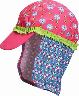 Playshoes Kinder UV-Schutz Mütze Blumen Pink