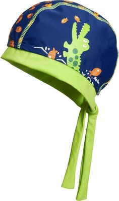 Playshoes Kinder Mütze UV-Schutz Kopftuch Krokodil Marine