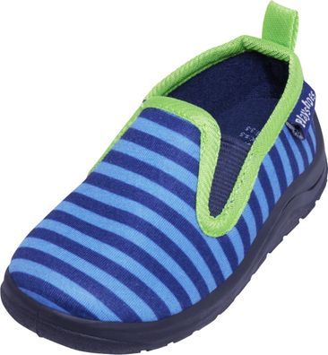 Playshoes Kinder Schuh Hausschuh Ringel Blau/Grün