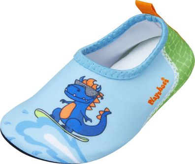 Playshoes Kinder Barfuß-Schuh Dino Blau/Grün