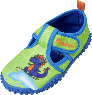 Playshoes Kinder Aqua-Schuh Dino Blau/Grün