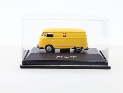 Schuco H0 25400 Modellauto PKW VW T1 Van "PTT" Post Schwei gelb 1:87