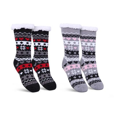 Hüttensocken Norweger Haussocken Antirutsch Stoppersocken Kuschelsocken Plüsch