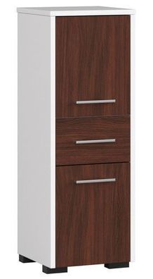 Stehender Badezimmerschrank AKORD FIN Weiß 30 cm Front Wenge B30 x H85 x T30 cm