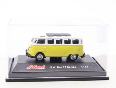 Schuco H0 Modellauto PKW VW Bus T1 Samba gelb/weiß 1:87