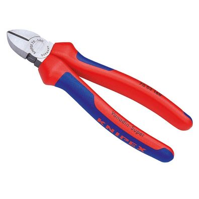 KNIPEX Seitenschneider atramentiert mit Mehrkomponenten-Hüllen 160 mm 7002160