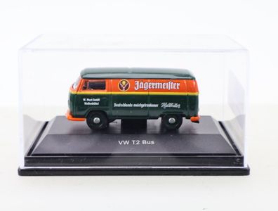 Schuco H0 03494 Modellauto PKW VW T2 Bus "Jägermeister" grün/orange 1:87