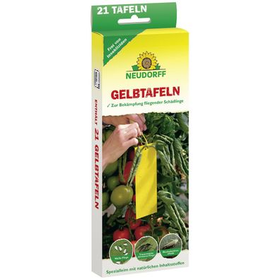 Neudorff® Gelbtafeln kleinformatig Bekämpfung fliegender Schädlinge 21 Stück