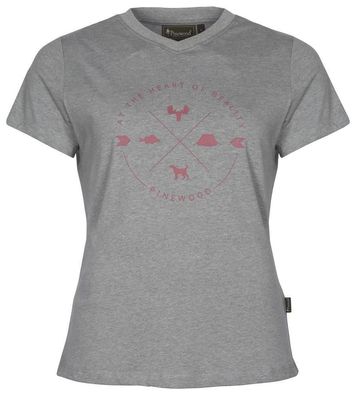 Pinewood 3321 Finnveden Trail Damen T-Shirt L. Grey Melange (454)