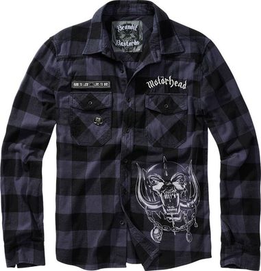 Brandit Men Hemd Motörhead Checkshirt Black-Grey