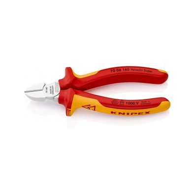 Knipex Seitenschneider isoliert Schnitt verchromt VDE Länge 140 mm 7006140