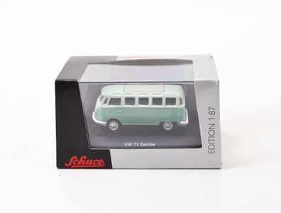 Schuco 26085 Modellauto VW T1 Samba Türkis-Weiß 1:87