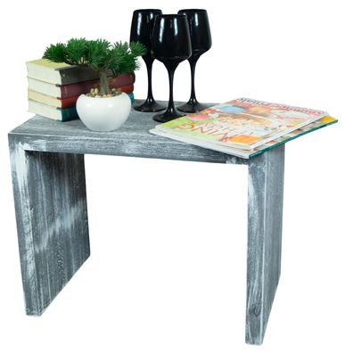 Beistelltisch 50x40x40cm Sitzhocker in shabby schwarz