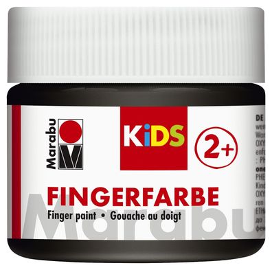 Marabu 03030 050 073 Fingerfarbe Kids - 100 ml, schwarz