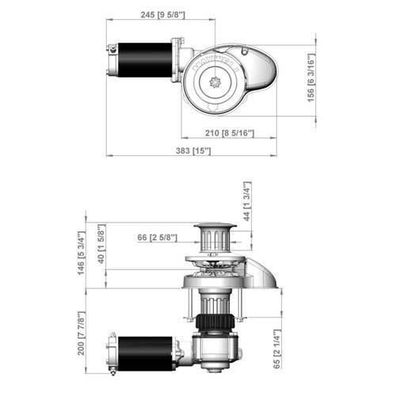 Maxwell verti. Ankerwinde mit Spill RC8-6, 12V P102552