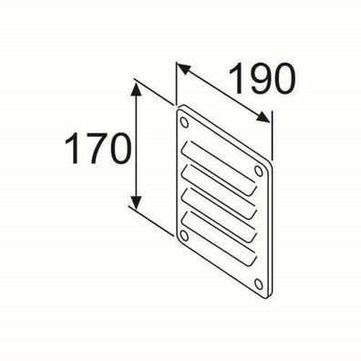 Webasto Luftzufuhrgitter W=170 L=190, Aluminium 1319269A