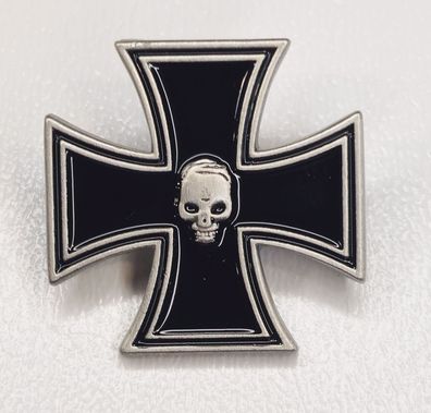 Pin Eisernes Kreuz mit Totenkopf Skull Elite Abzeichen EK - 2,5 x 2,5 cm