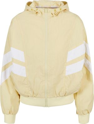 Urban Classics Damen Ladies Crinkle Batwing Jacket Softyellow/White